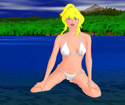 Cell drawing of Holli in a lake