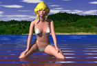 3D rendering of Holli in a lake
